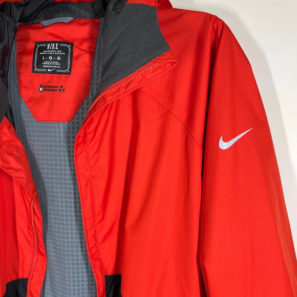 Nike Kampai Snowboard Jacket Large Waterproof Breathable Pit Zippers Red/Org Blk - Picture 3 of 16